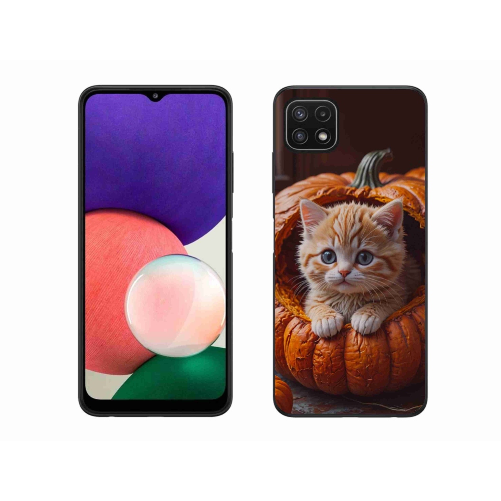 Gél borítás mmCase Samsung Galaxy A22 5G - cica és tök 2