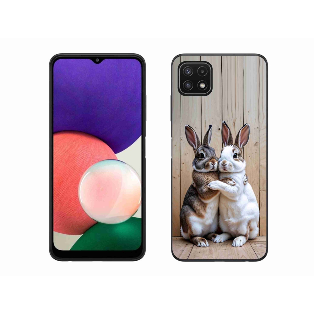 Zselés borítás mmCase Samsung Galaxy A22 5G - nyúl párhoz