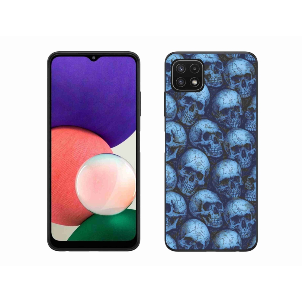 Zselés borítás mmCase Samsung Galaxy A22 5G - koponyákhoz