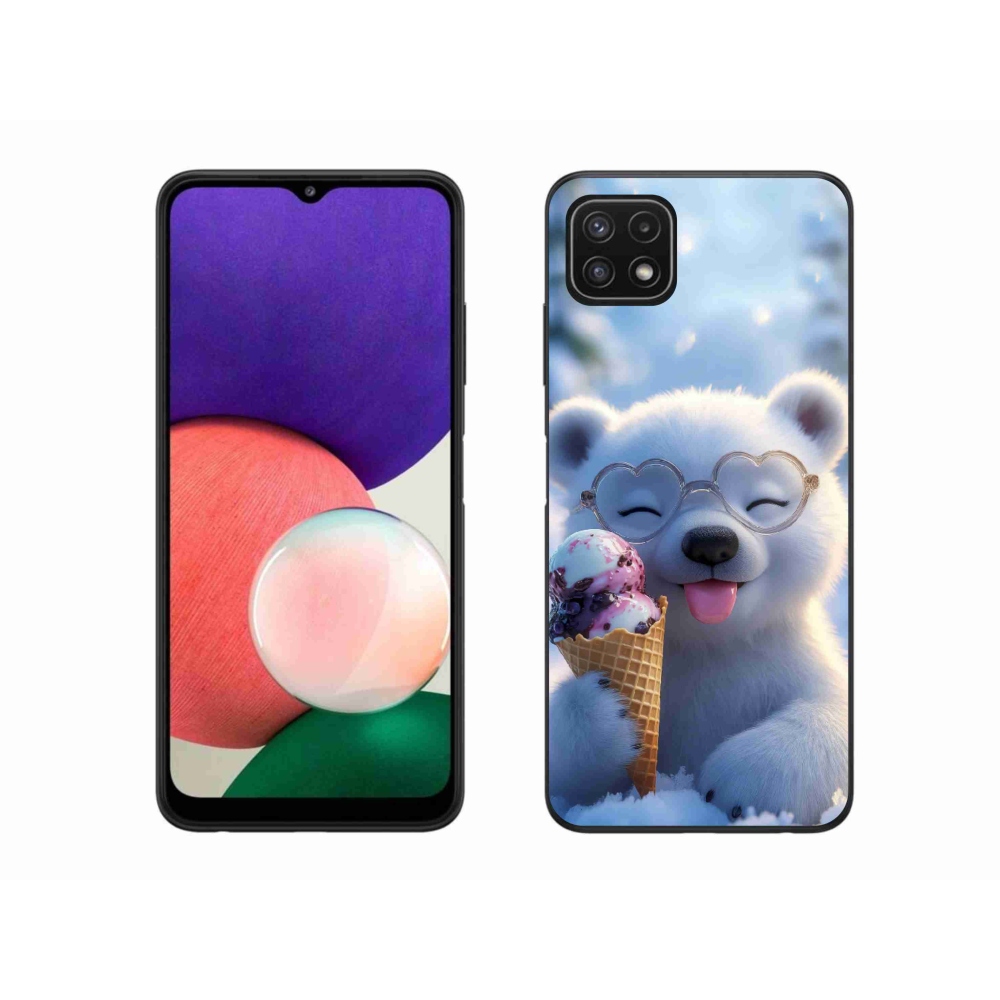 Zselés borítás mmCase Samsung Galaxy A22 5G - mackó fagylalttal
