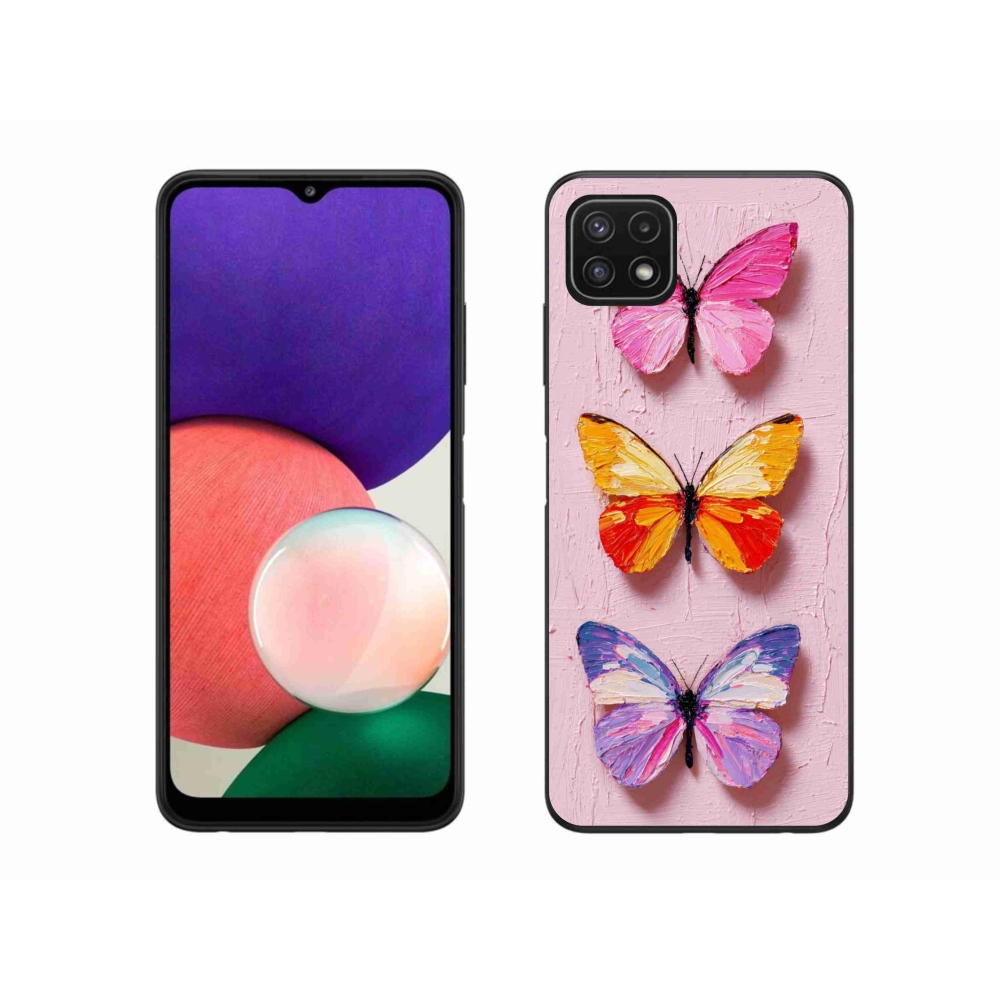 Gél borítás mmCase Samsung Galaxy A22 5G - pillangó szentháromsághoz