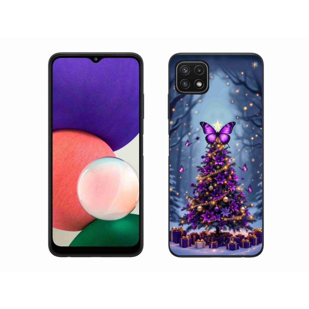 Gél borítás mmCase Samsung Galaxy A22 5G - pillangó karácsonyfa