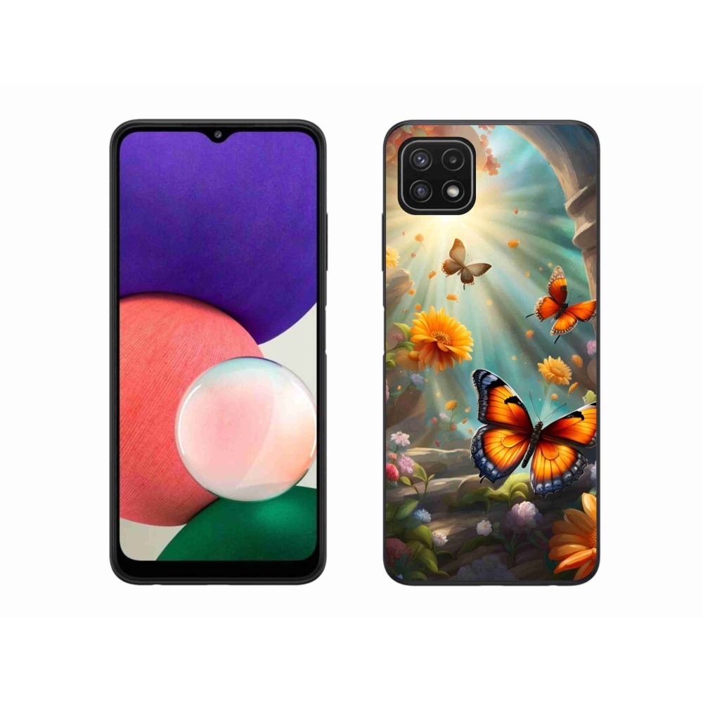 Gél borítás mmCase Samsung Galaxy A22 5G - pillangókert 2