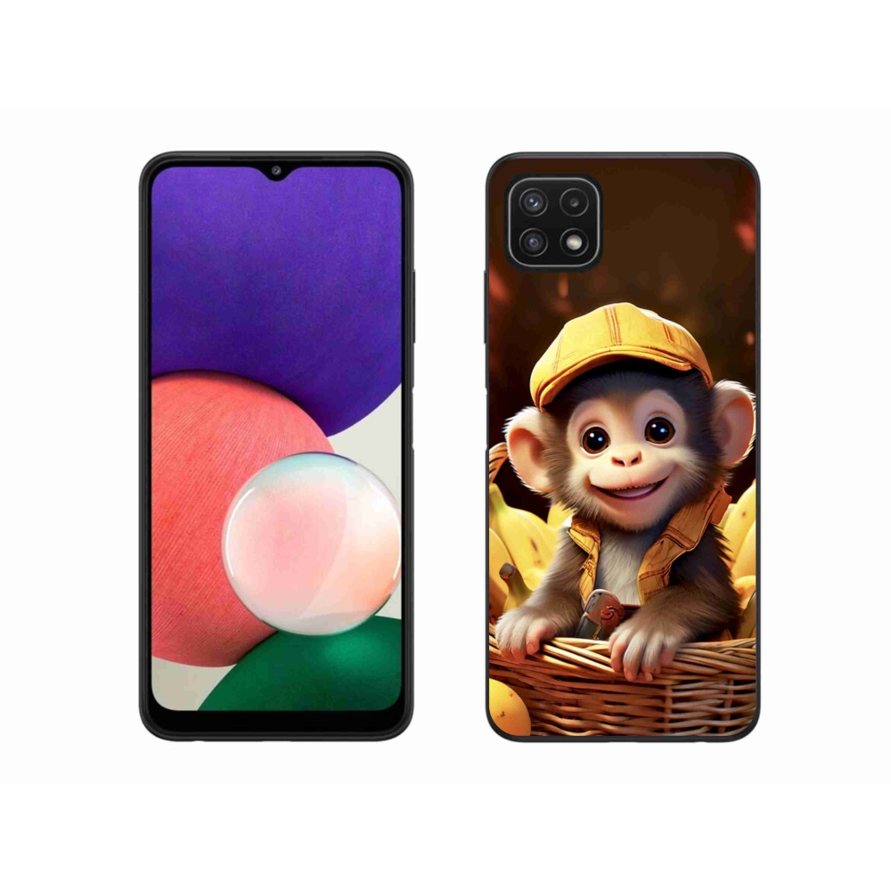 Zselés borítás mmCase Samsung Galaxy A22 5G - majom a kosárban