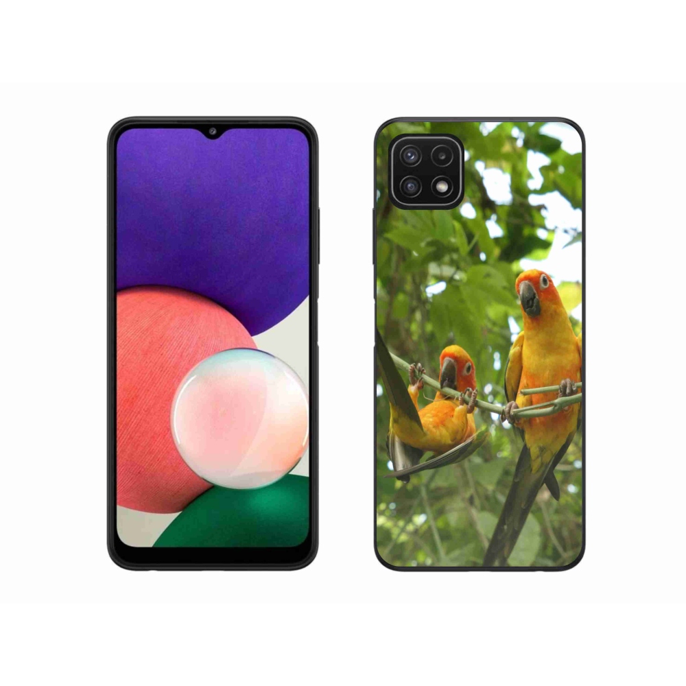 Gél borítás mmCase Samsung Galaxy A22 5G - papagájok aratingy