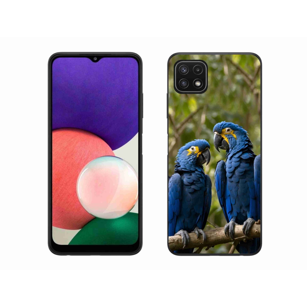 Zselés borítás mmCase Samsung Galaxy A22 5G - papagáj duóhoz
