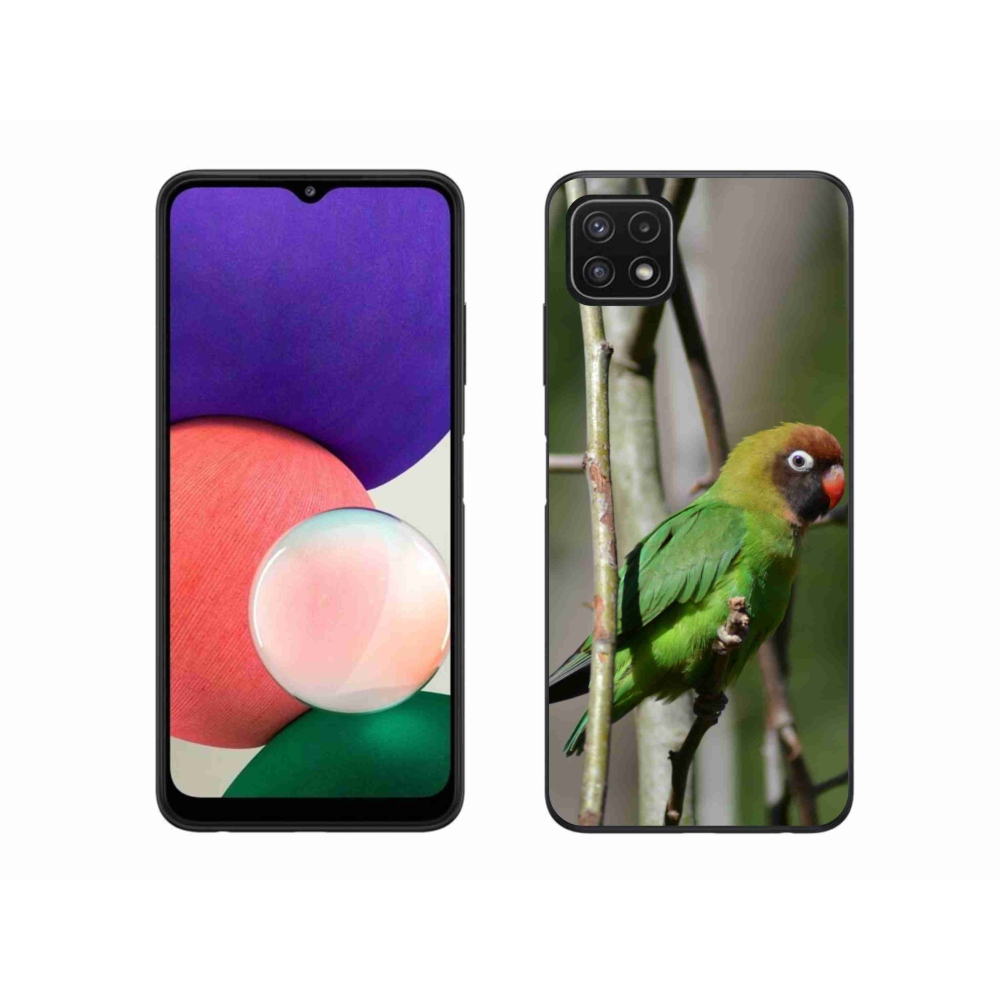 Gél borítás mmCase Samsung Galaxy A22 5G - papagáj agapornis