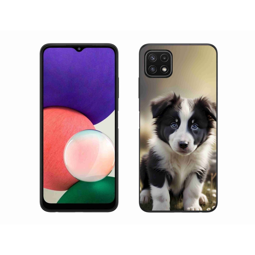 Gél borító mmCase Samsung Galaxy A22 5G - aranyos border collie - Samsung Galaxy A22 5G számára