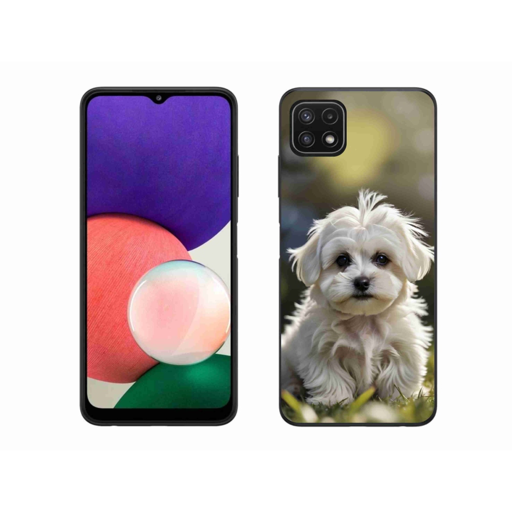 Gél borítás mmCase Samsung Galaxy A22 5G - aranyos máltai kutya