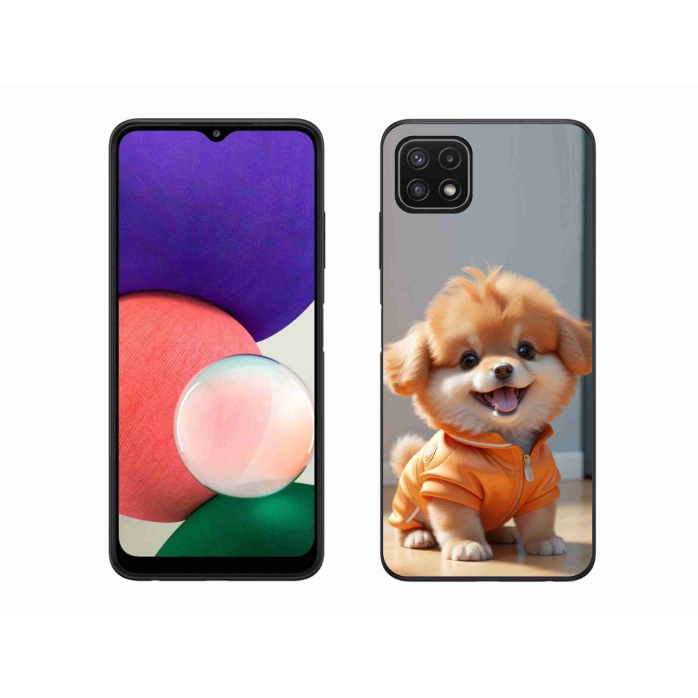 Zselés borítás mmCase Samsung Galaxy A22 5G - aranyos pomerániai pulóverben