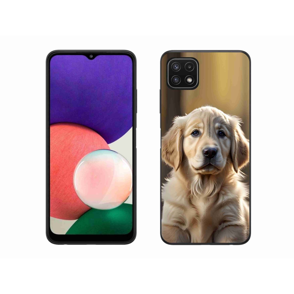 Gél borítás mmCase Samsung Galaxy A22 5G - aranyos arany retrieverhez