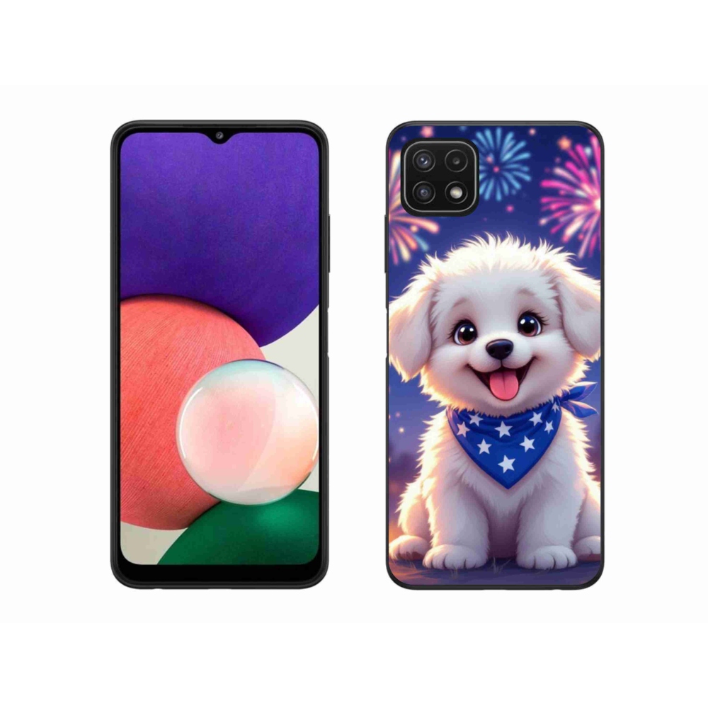 Zselés borítás mmCase Samsung Galaxy A22 5G - ünnepi kölyökkutyushoz