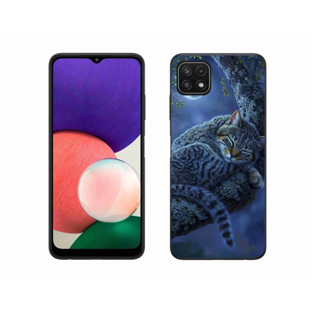 Gél borítás mmCase Samsung Galaxy A22 5G - alvó macska - Samsung Galaxy A22 5G számára
