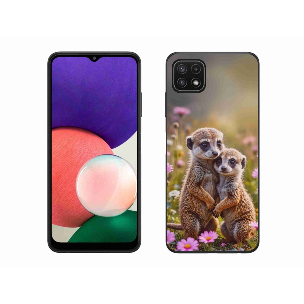 Gél borítás mmCase Samsung Galaxy A22 5G - szurikátás duó számára