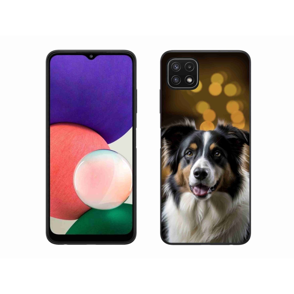 Gél borítás mmCase Samsung Galaxy A22 5G - mosolygós ausztrál juhászkutya számára
