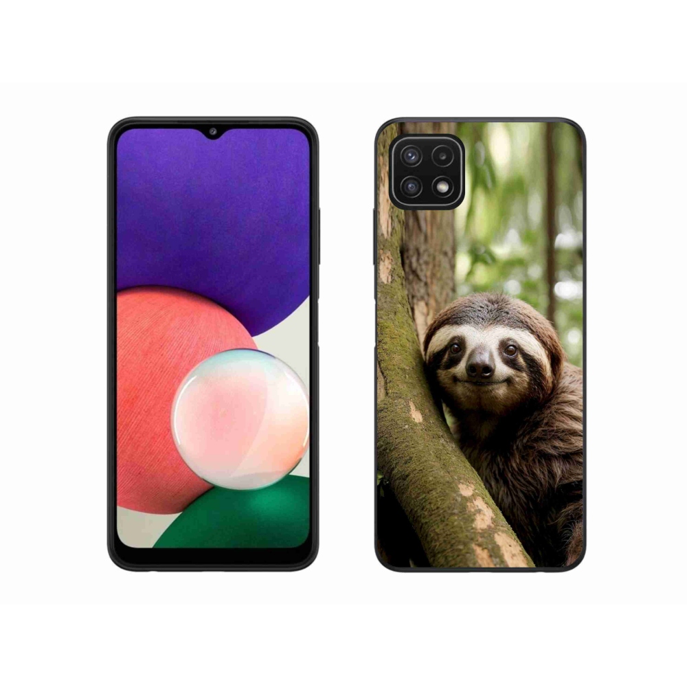 Gél borítás mmCase Samsung Galaxy A22 5G - mosolygó lajhárhoz