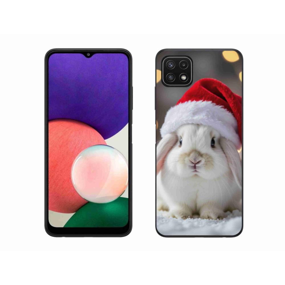 Gél borítás mmCase Samsung Galaxy A22 5G - Karácsonyi nyúl