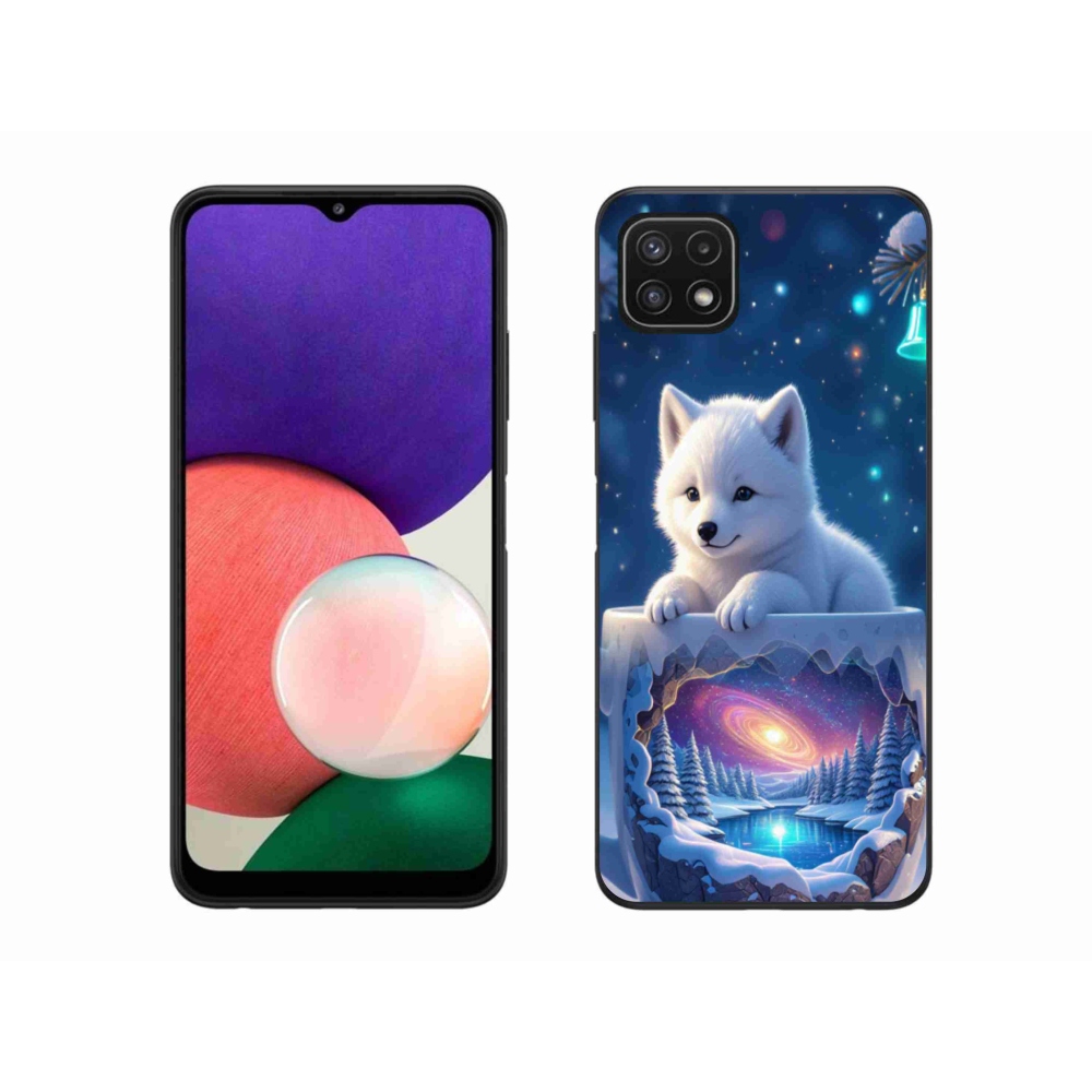 Gél borítás mmCase Samsung Galaxy A22 5G - Karácsonyi kölyökkutyushoz