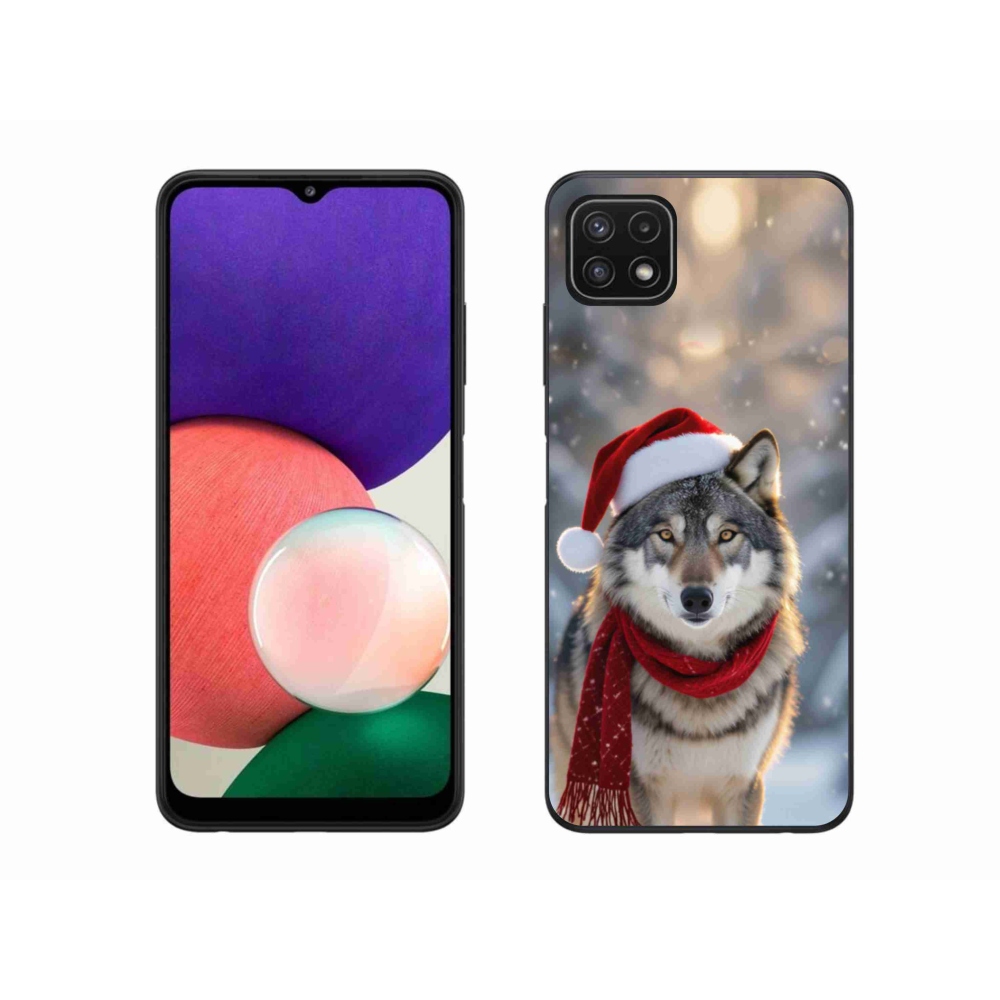 Gél borítás mmCase Samsung Galaxy A22 5G - Karácsonyi farkas