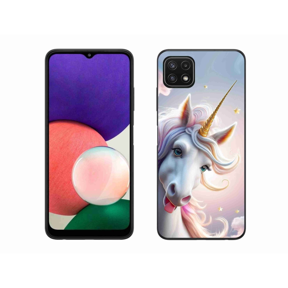 Zselés borítás mmCase Samsung Galaxy A22 5G - vidám egyszarvúhoz