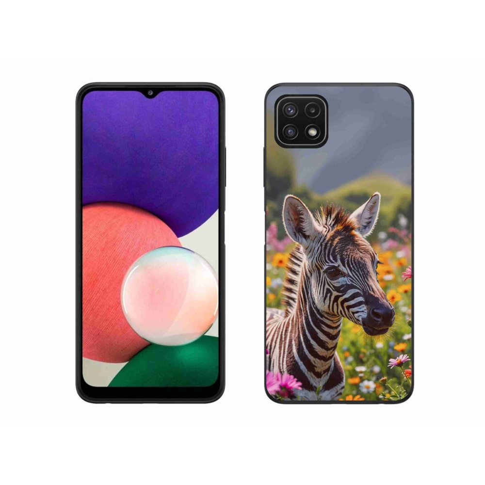 Zselés borítás mmCase Samsung Galaxy A22 5G - zebra a réten