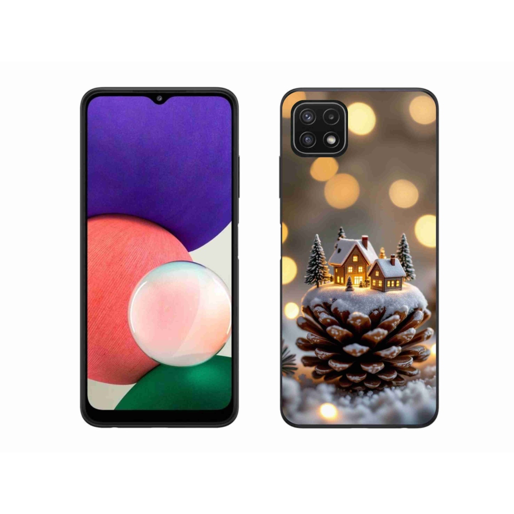 Gél borítás mmCase Samsung Galaxy A22 5G - téli falu
