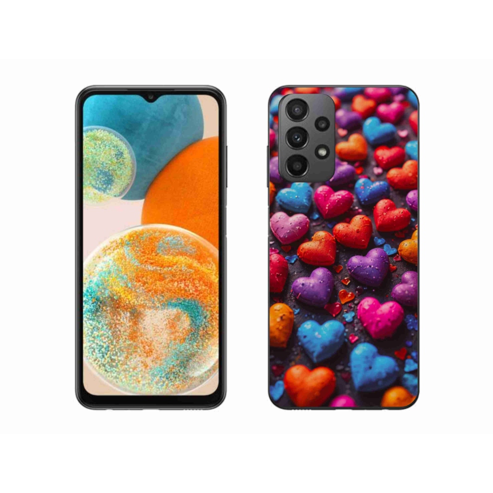 Zselés borítás mmCase Samsung Galaxy A23 4G/5G készülékhez - színes szívecske