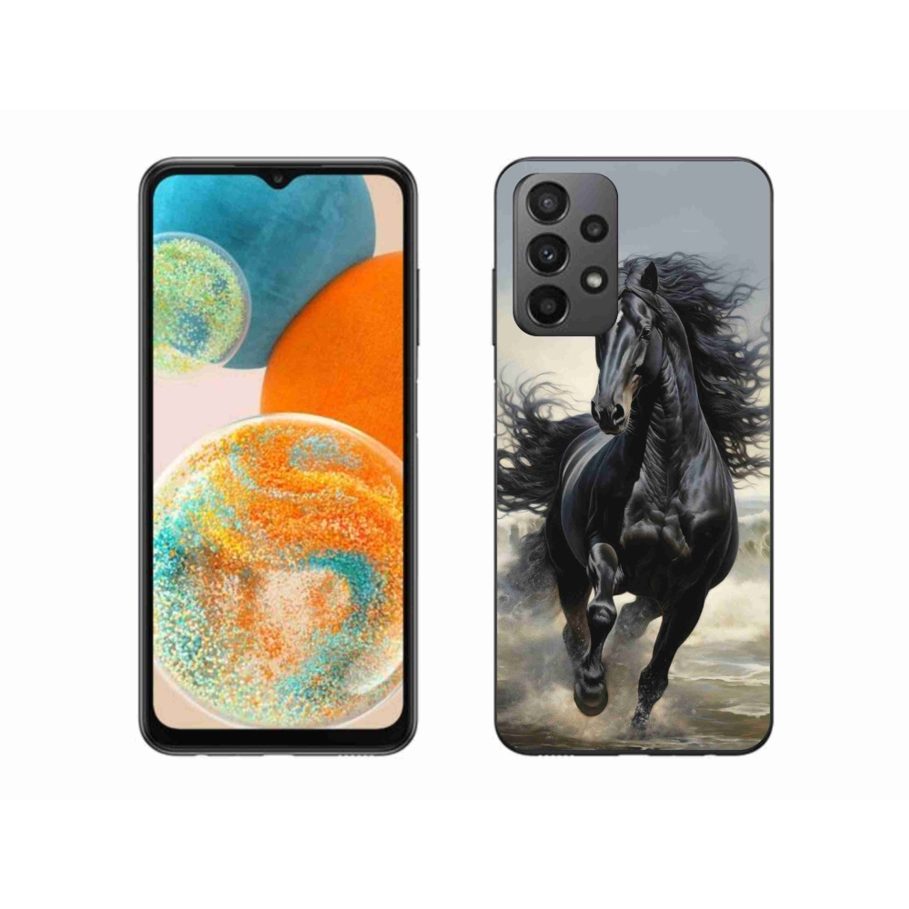 Gél borítás mmCase Samsung Galaxy A23 4G/5G - fekete ló futó