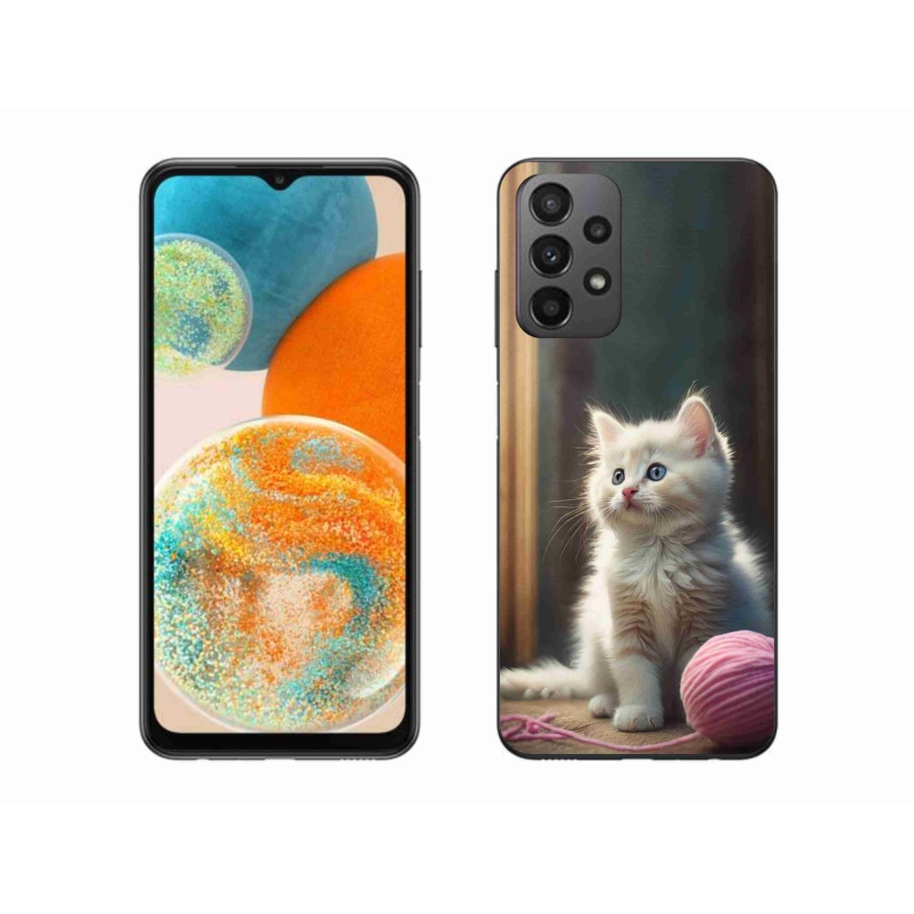 Gél védőhuzat mmCase Samsung Galaxy A23 4G/5G - fehér cica 2