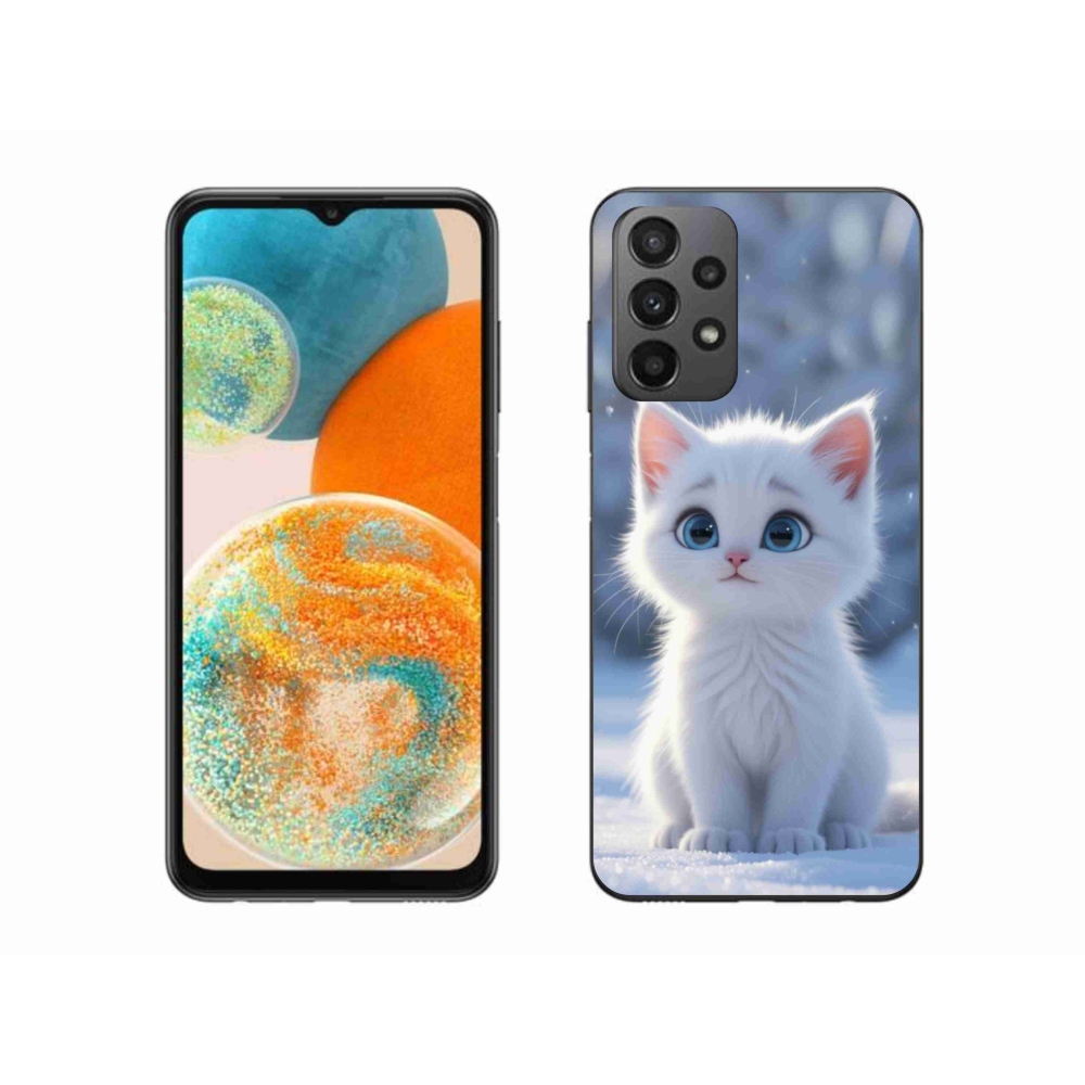 Gél védőhuzat mmCase Samsung Galaxy A23 4G/5G - fehér cica 3