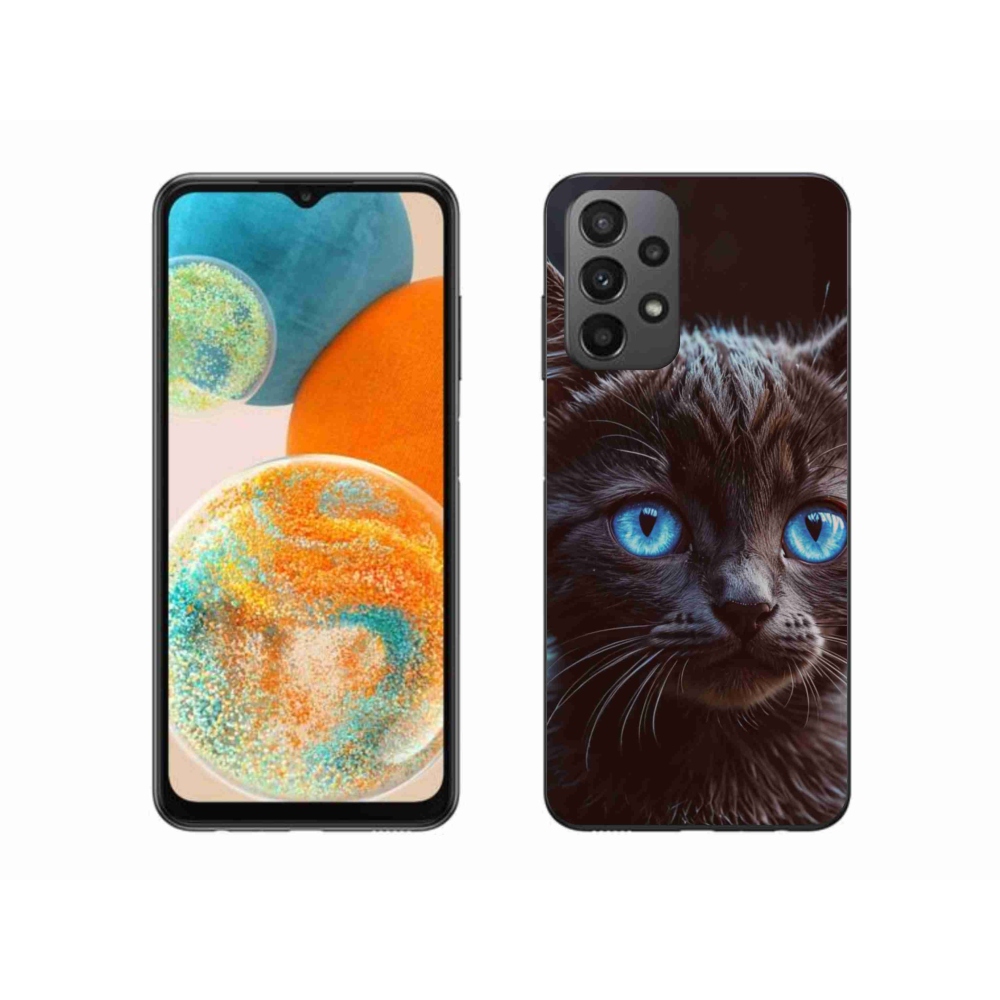 Gél védőhuzat mmCase Samsung Galaxy A23 4G/5G - fekete cica 2