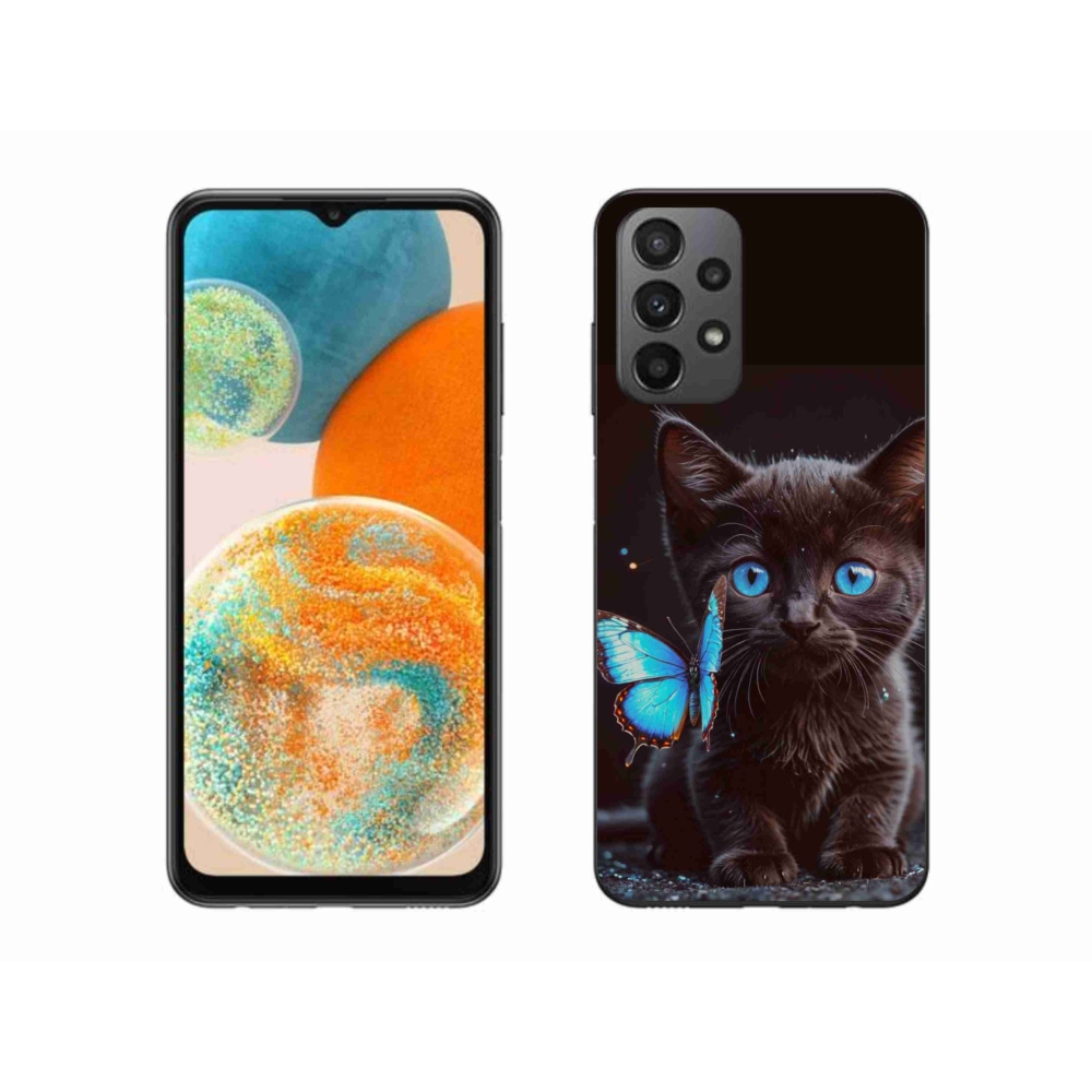 Gél védőhuzat mmCase Samsung Galaxy A23 4G/5G - fekete cica 3