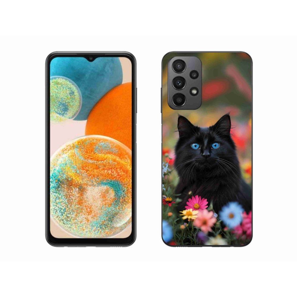 Gél borítás mmCase Samsung Galaxy A23 4G/5G - fekete cica 4