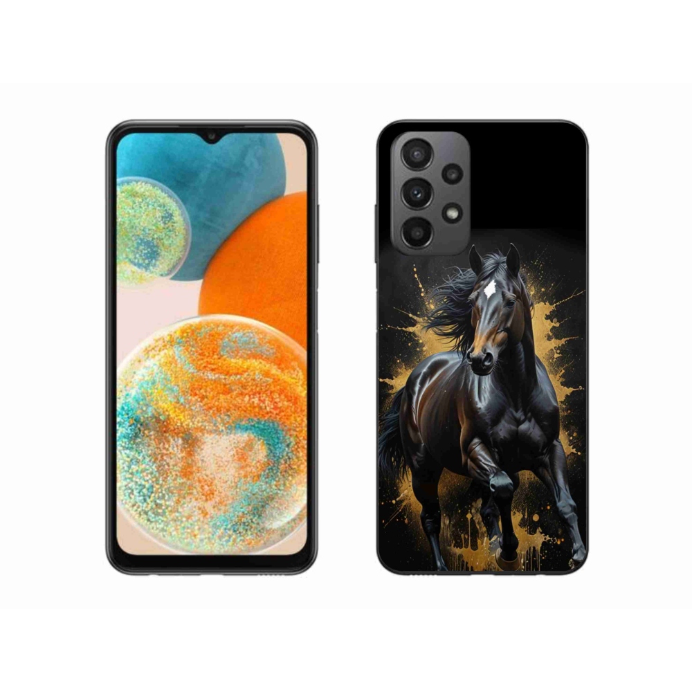 Zselés borítás mmCase Samsung Galaxy A23 4G/5G készülékhez - elegáns fekete ménes