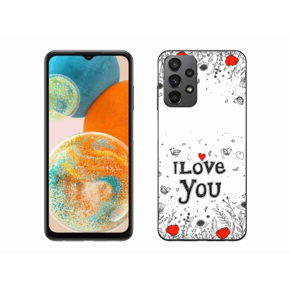 Gél borítás mmCase Samsung Galaxy A23 4G/5G - I love you fehér háttérrel
