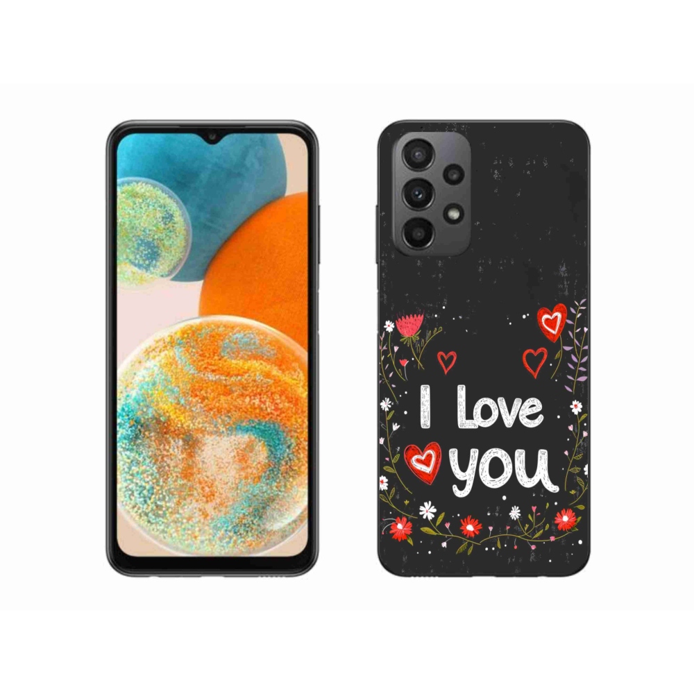 Gél borítás mmCase Samsung Galaxy A23 4G/5G - I love you fekete háttérrel