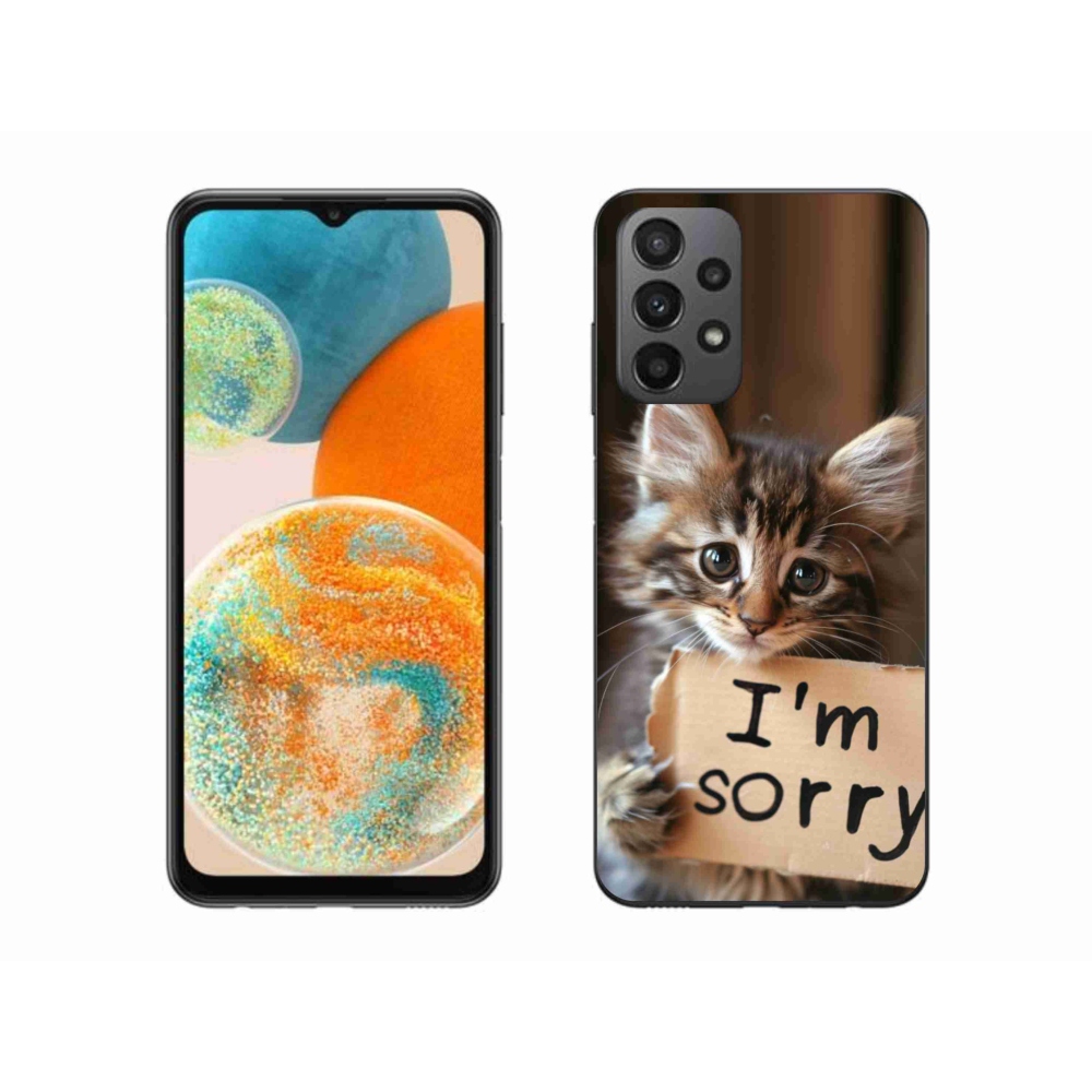 Gél borítás mmCase Samsung Galaxy A23 4G/5G - macska bocsánatkérés