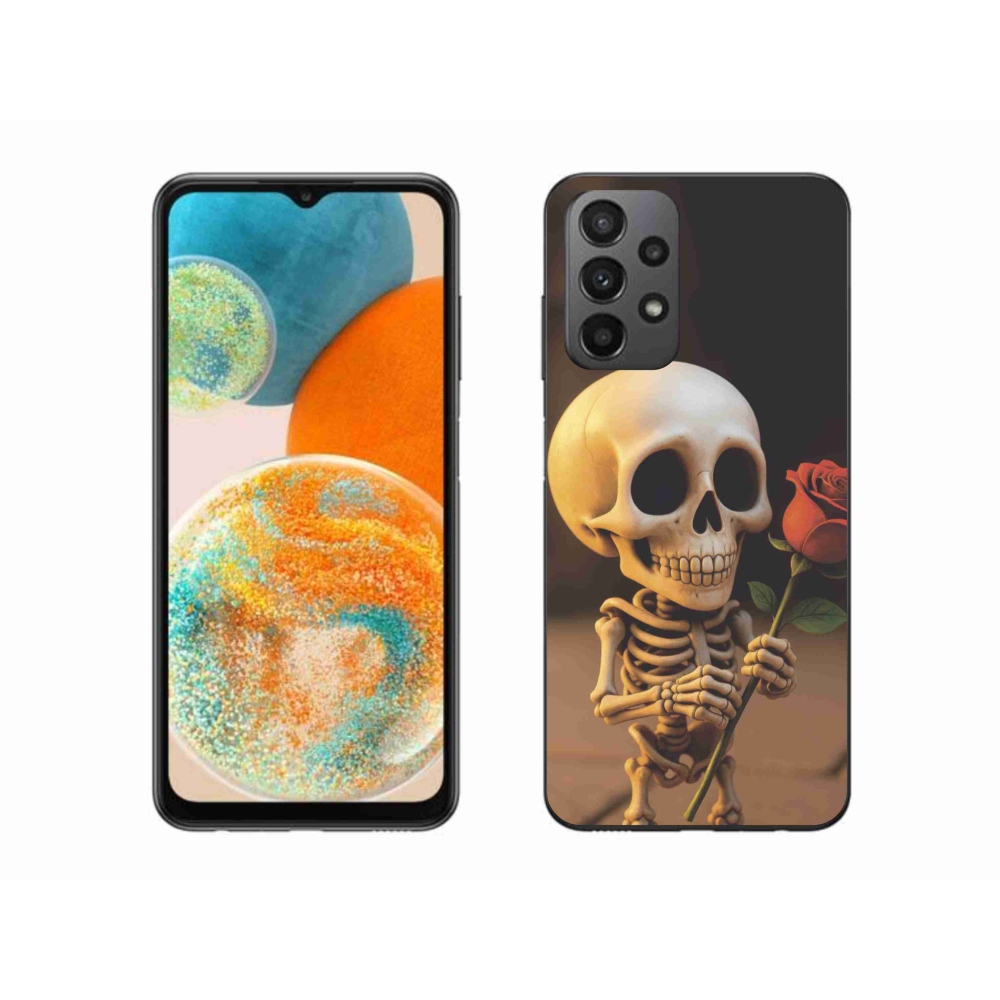 Gél borítás mmCase Samsung Galaxy A23 4G/5G készülékhez - csontváz rózsával