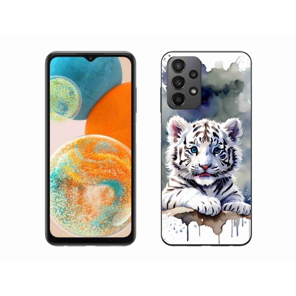 Gél borítás mmCase Samsung Galaxy A23 4G/5G készülékhez - fehér tigriskölyök