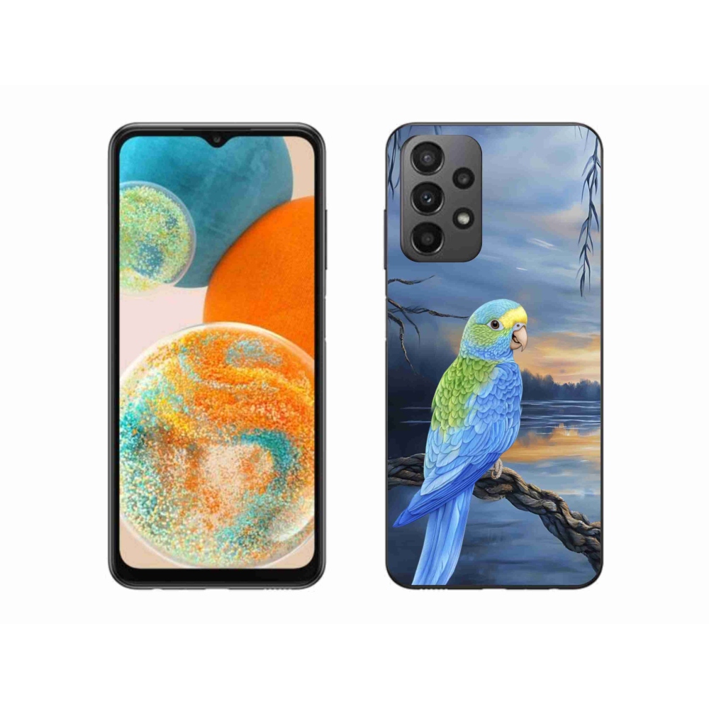 Zselés borítás mmCase Samsung Galaxy A23 4G/5G készülékhez - kék papagáj