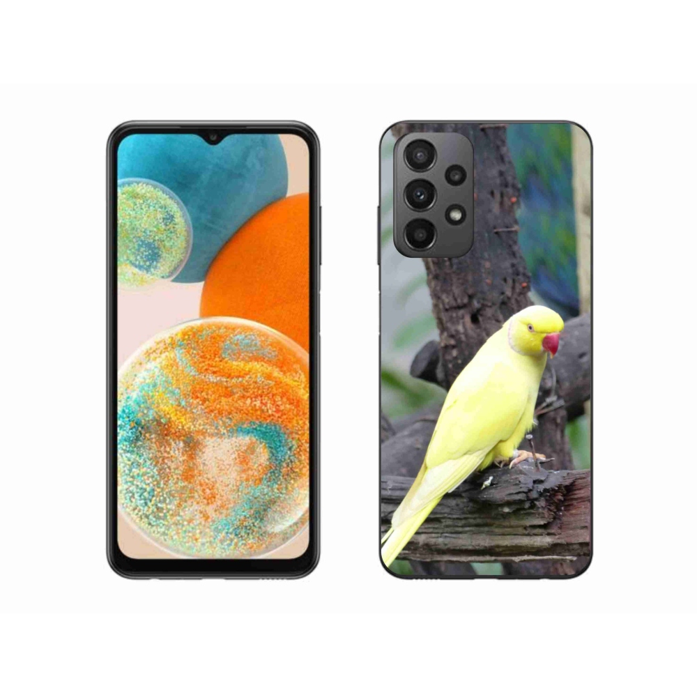 Zselés borítás mmCase Samsung Galaxy A23 4G/5G készülékhez - papagáj alexander sárga