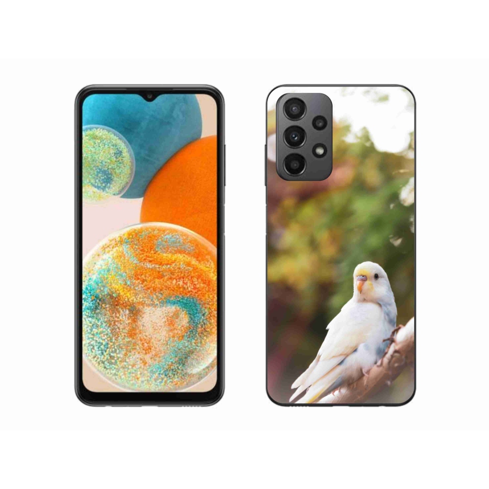 Zselés borítás mmCase Samsung Galaxy A23 4G/5G - papagáj andulka fehér