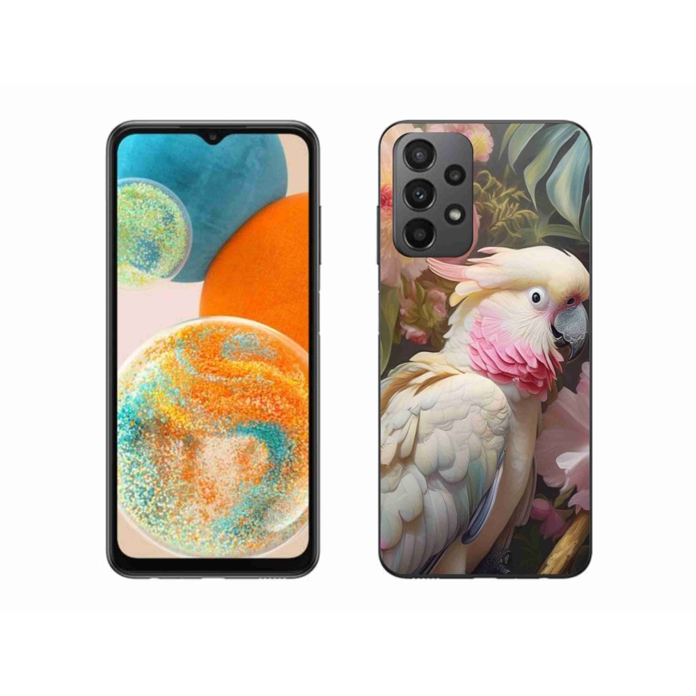 Zselés borítás mmCase Samsung Galaxy A23 4G/5G - papagáj kakadu rózsaszín 2