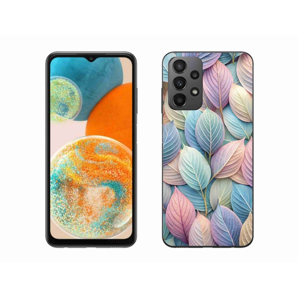 Zselés borítás mmCase Samsung Galaxy A23 4G/5G készülékhez - pasztell színű levelek
