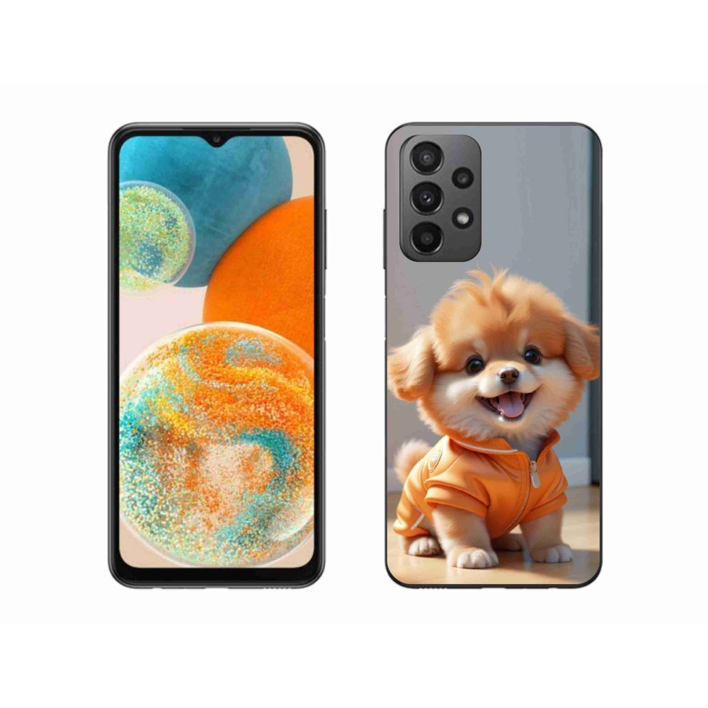 Zselés borítás mmCase Samsung Galaxy A23 4G/5G készülékhez - aranyos pomerániai pulóverben
