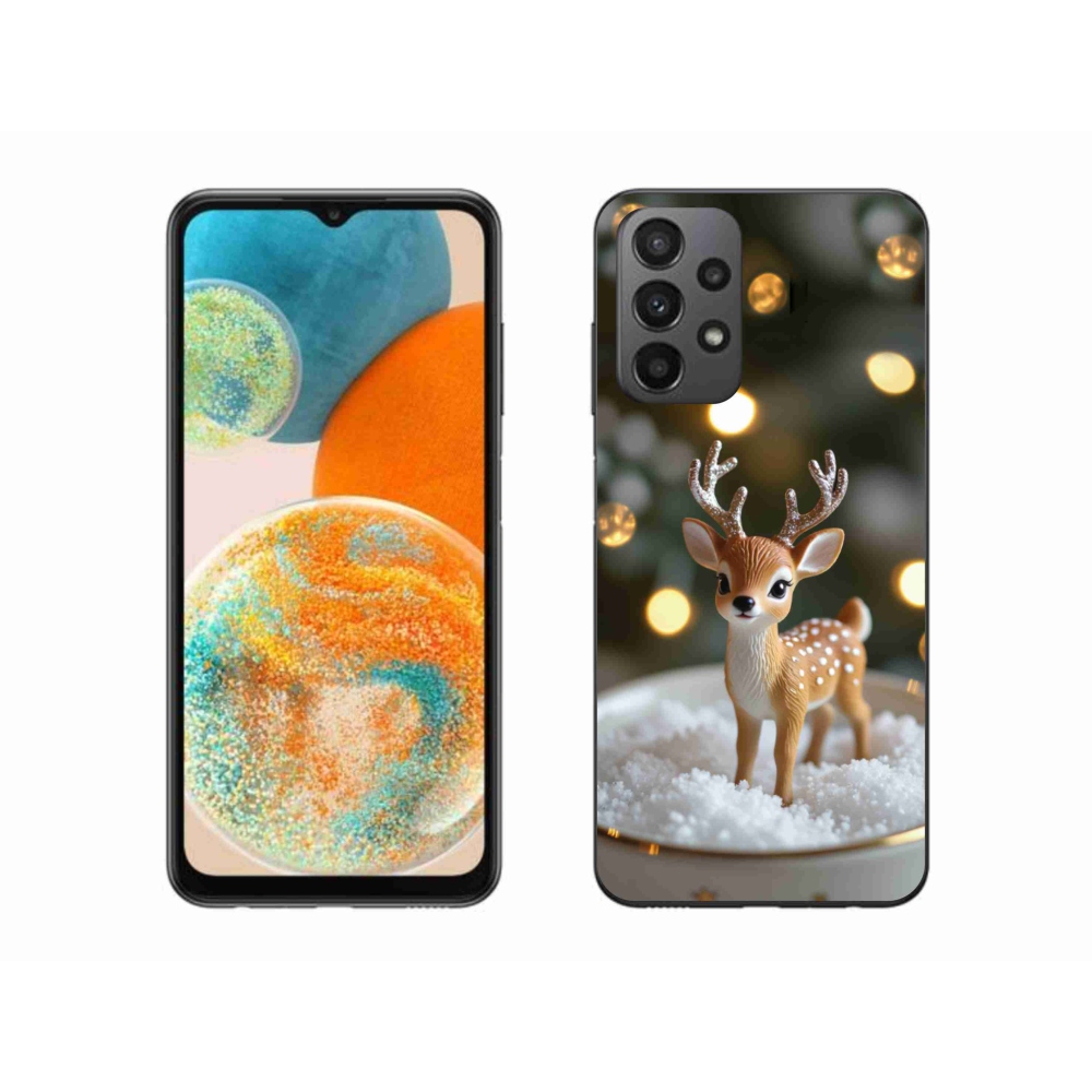 Gél borítás mmCase Samsung Galaxy A23 4G/5G készülékhez - aranyos karácsonyi szarvasok