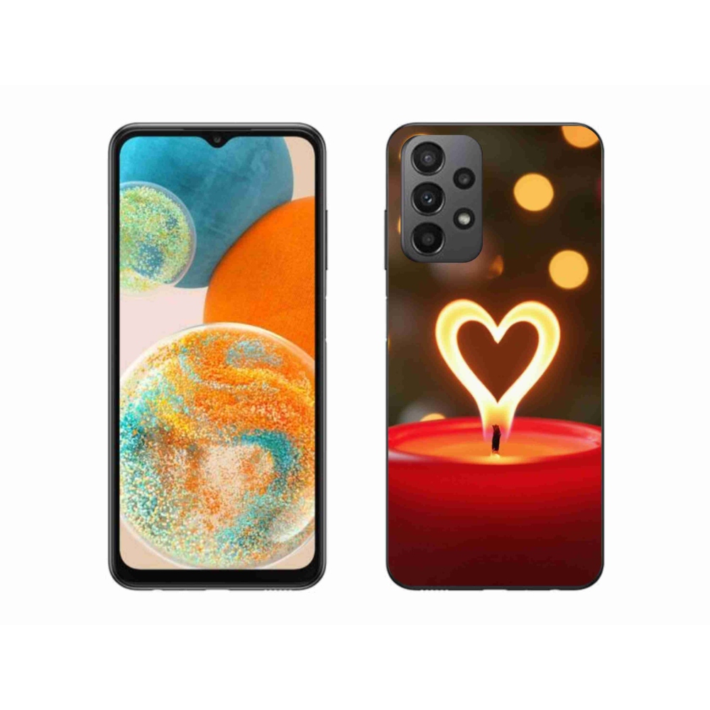 Zselés borítás mmCase Samsung Galaxy A23 4G/5G - láng szíve - Samsung Galaxy A23 4G/5G számára