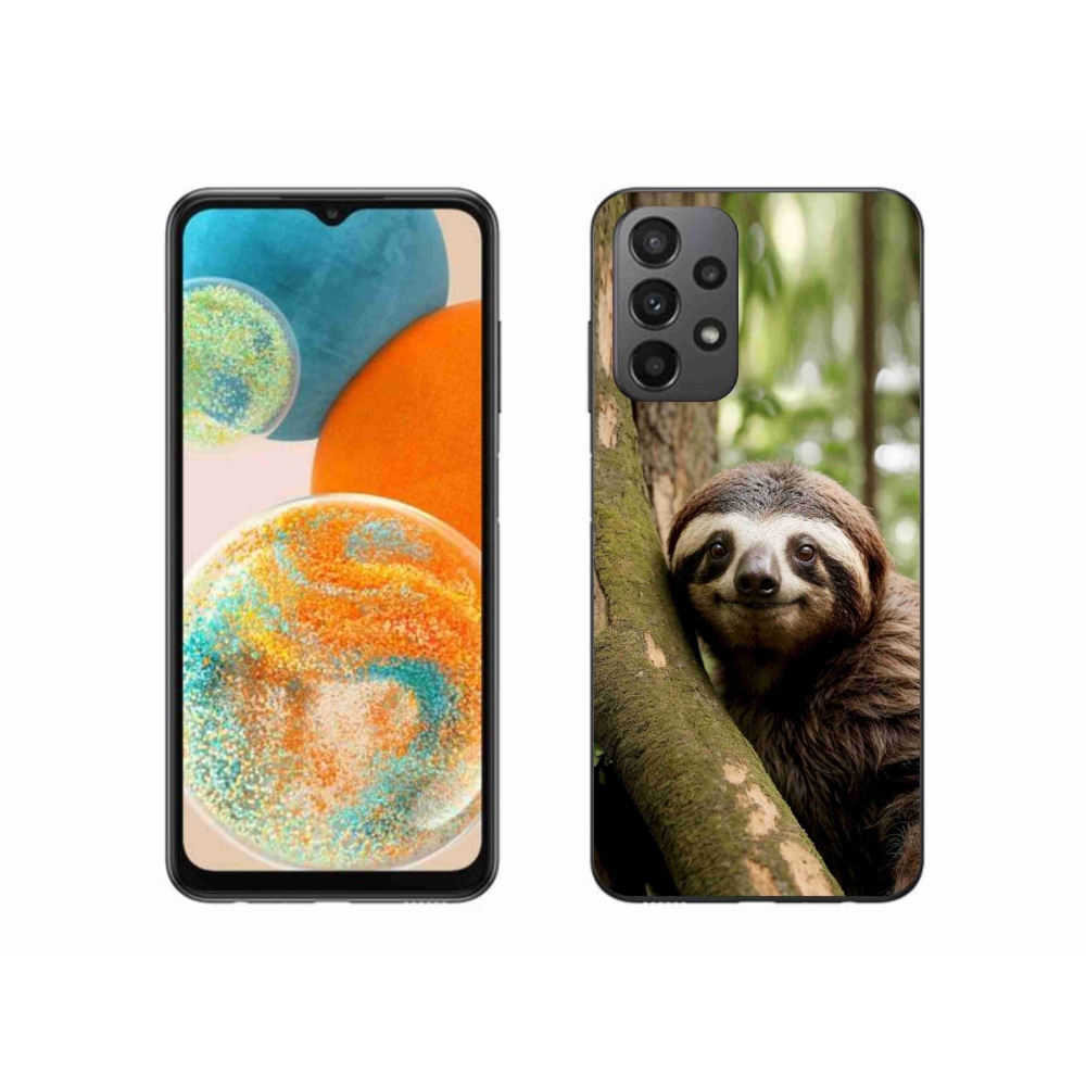 Gél borítás mmCase Samsung Galaxy A23 4G/5G készülékhez - mosolygó lajhár
