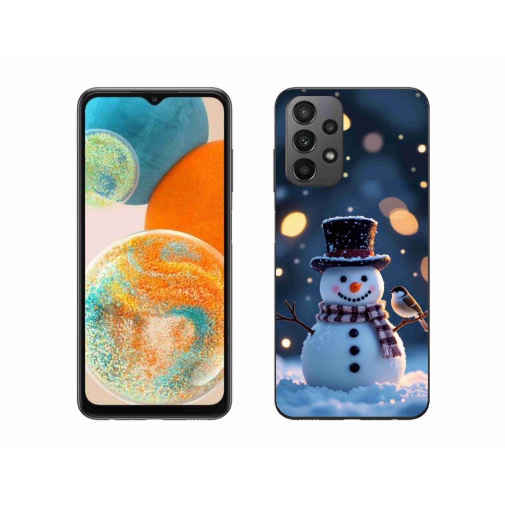 Gél borítás mmCase Samsung Galaxy A23 4G/5G - karácsonyi hóemberhez