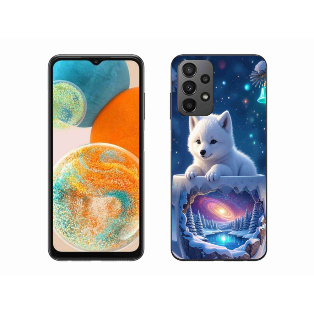 Gél borítás mmCase Samsung Galaxy A23 4G/5G - Karácsonyi kölyökkutya